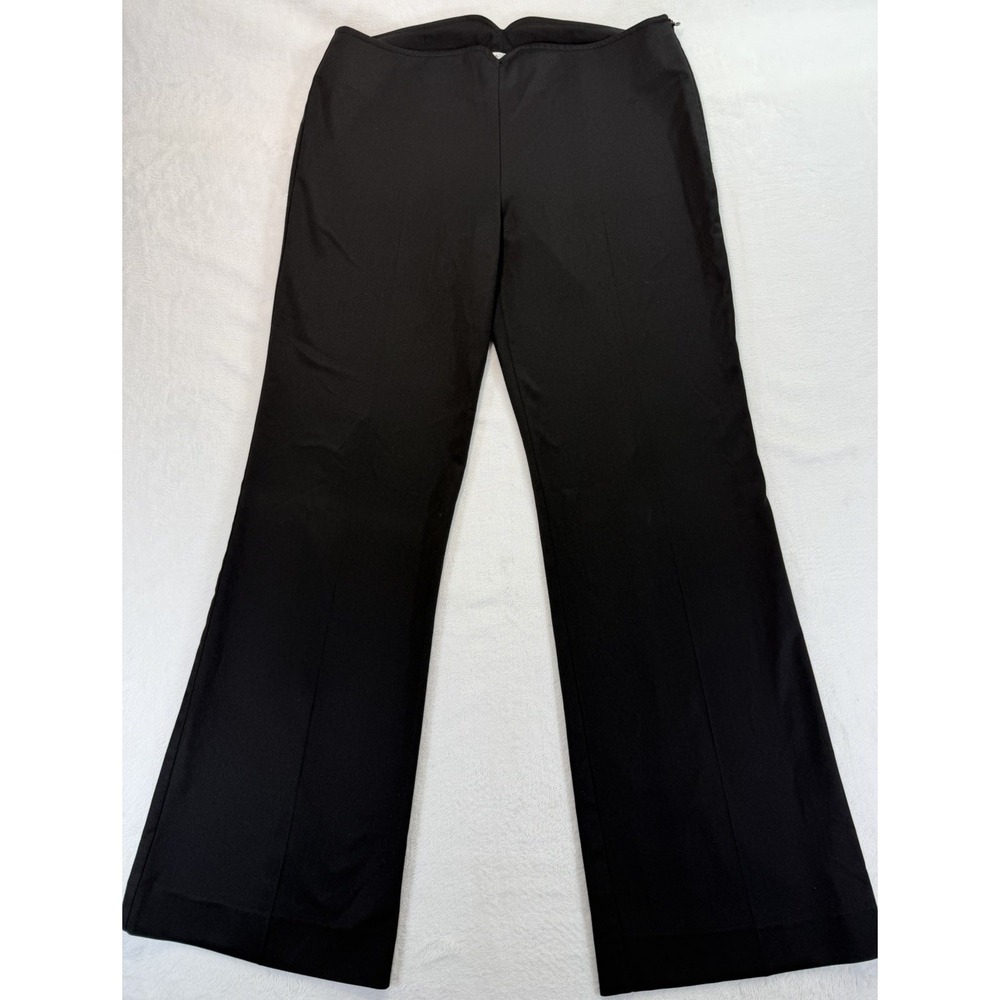Trina Turk Chimayo Pants Size 4 Black USA Wide Leg Side Zip Vintage Y2K